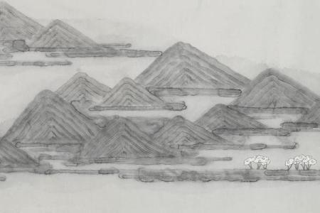 观音灵签舜天子传位水墨