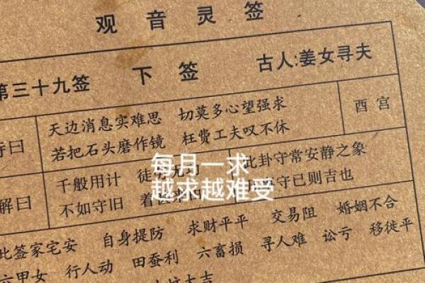 观音灵签60求姻缘