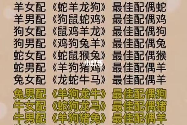 十二生肖配对表