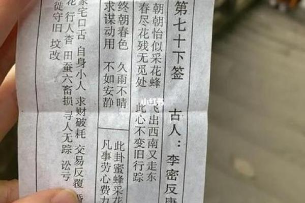 观音灵签61签解