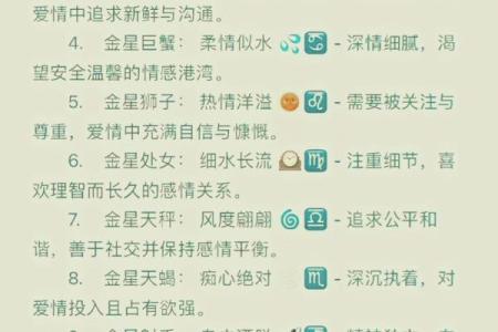 金星星座查询表