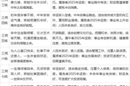 称骨算命男女版